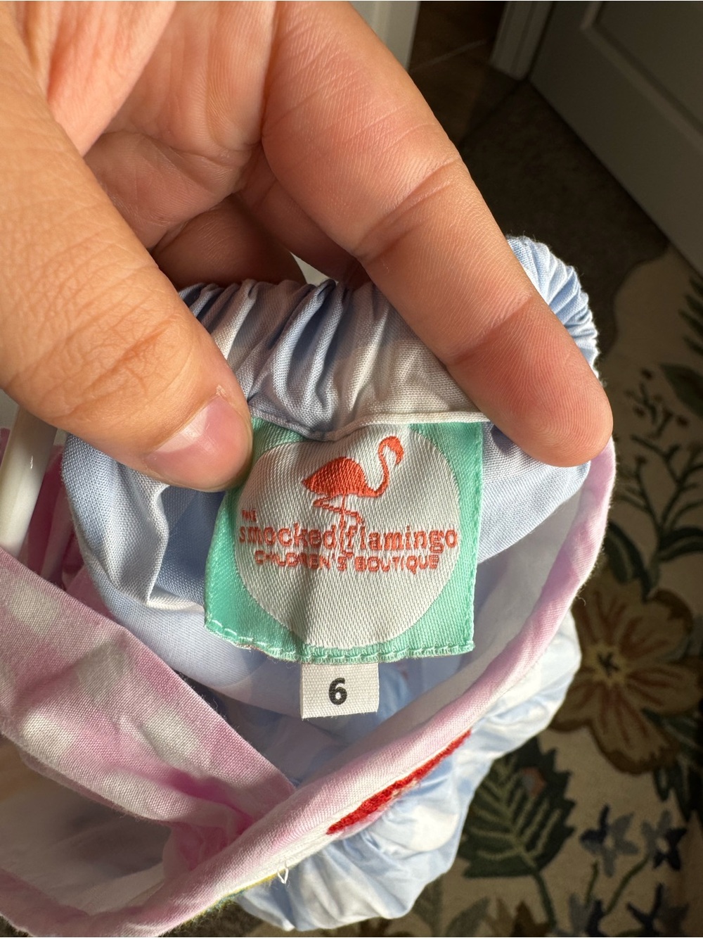 Smocked flamingo princess dress - Picture 3 of 4